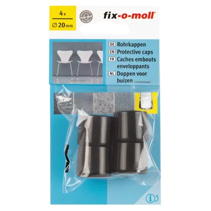 Fix-O-Moll stoelpootdoppen zwart 20 mm 4st 2