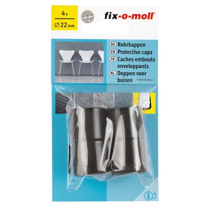 Fix-O-Moll stoelpootdoppen zwart 22 mm 4st 2