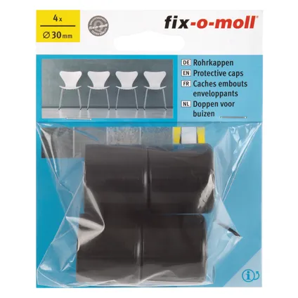 Fix-O-Moll stoelpootdoppen zwart 30 mm 4st 2