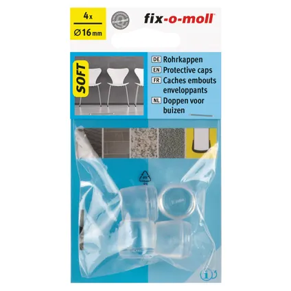 Embout de table Fix-O-Moll enveloppe souple transparent 16mm 4 pièces 2