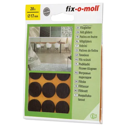 Fix-O-Moll meubelviltglijders zelfklevend bruin 17 mm 20 st 4