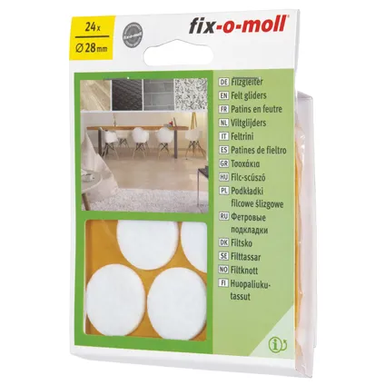 Fix-O-Moll meubelviltglijders zelfklevend wit 28mm 24 st 4