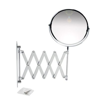 Gerimportport Wandspiegel - make-up - 2x vergrotend - 17 cm - metaal