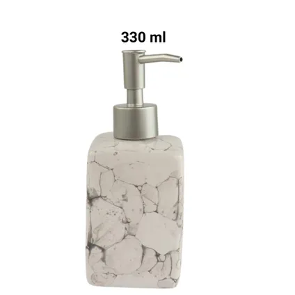 Orange85 Distributeur de savon blanc 330ml marbre salle de bain 4