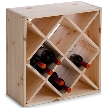 Zeller Wijnrek - vierkant - hout - voor 20 flessen - 25 x 52 cm 2