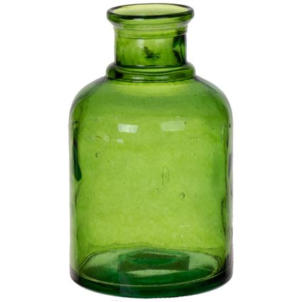 Bellatio Design Vaas - groen transparant glas - D12 x H20 cm