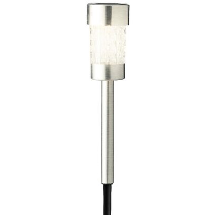 Lumineo Prikspotje - tuinverlichting - solar - zilverkleurig - 26 cm