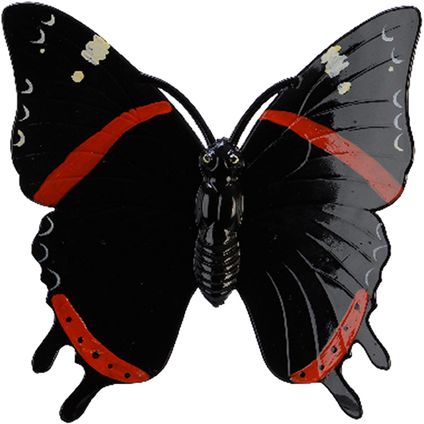 Decoris Muurvlinder - atalanta - tuindecoratie - kunststof - 24 cm