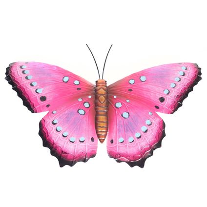 Anna's Collections Tuindecoratie - vlinder - metaal - roze - 48 cm