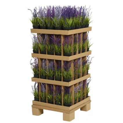 Everlands Lavendel kunstplant - in pot - fuchsia - D15 x H30 cm 2