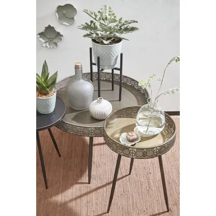 Mica Decorations ronde tafel bronskleurig maat in cm: 45,5 x 70 2