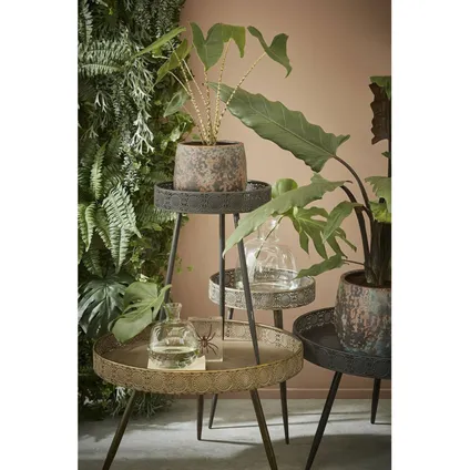 Mica Decorations ronde tafel bronskleurig maat in cm: 45,5 x 70 8