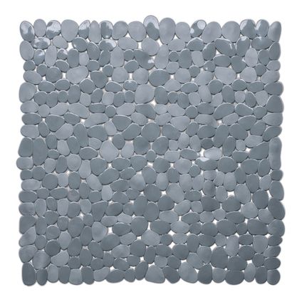 Wicotex Douchemat - vierkant - grijs - steentjes - 53 cm