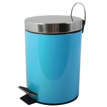 MSV badkamer/toilet pedaalemmer - turquoise blauw - 5L - 20 x 28 cm