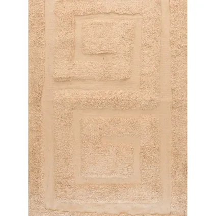 Badmat/badkamerkleed creme beige 80 x 50 cm rechthoekig 2