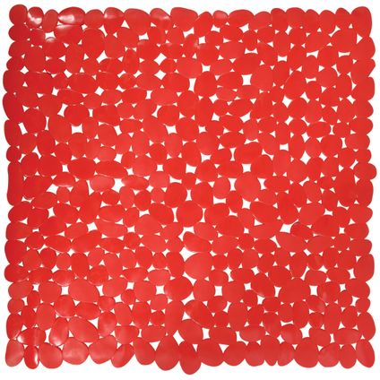 MSV Douche/bad anti-slip mat badkamer - pvc - rood - 54 x 54 cm