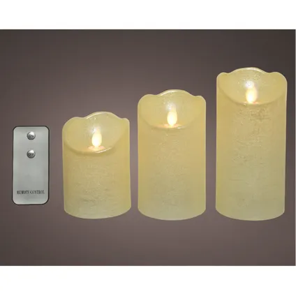 LED kaarsen - 3 stuks - creme wit - met afstandsbediening 4