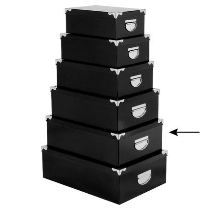 5Five Opbergdoos/box - zwart - L44 x B31 x H15 cm - Karton