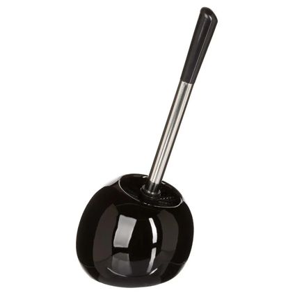 5five Toiletborstel met houder - glans zwart - keramiek - 36 cm