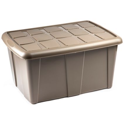 Plasticforte Opbergbox met deksel - Beige - 60L - kunststof