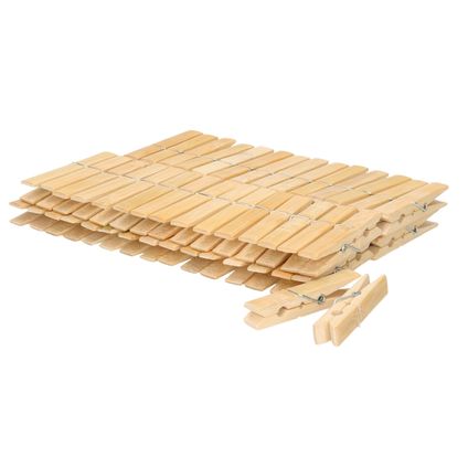 Wasknijpers - 60 stuks - bamboe - 7 cm