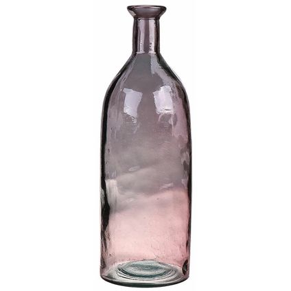 Bellatio Design Vaas - oud roze transparant gerecycled glas - D12 x H35 cm