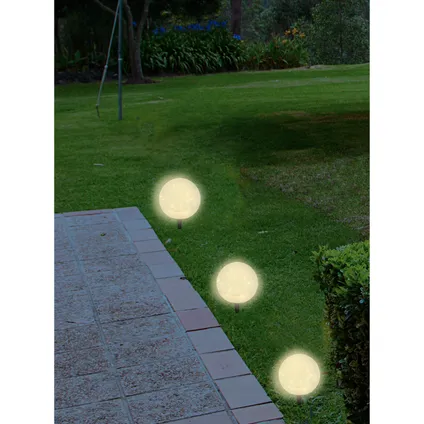 Prikspot - solar tuinverlichting - glazen crawuele bol - 20 cm 3