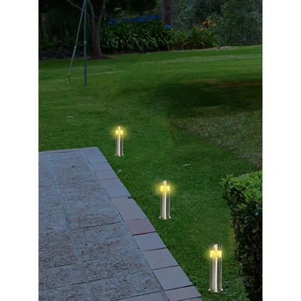 Lumineo Prikspot - zilverkleurig - solar tuinverlichting - 30 cm 3