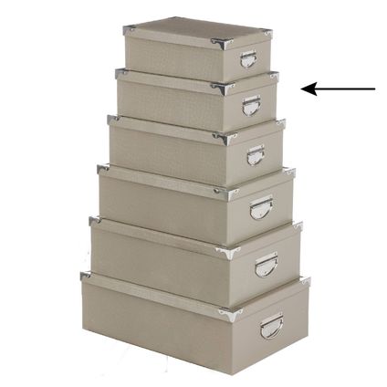 5Five Opbergdoos/box - beige - L32 x B21,5 x H12 cm - Stevig karton