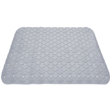 Excellent Houseware Badmat - antislip - grijs - 55 cm - vierkant