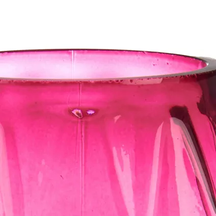 Giftdecor - Bloemenvaas - luxe decoratie glas - roze - 13 x 19 cm 2