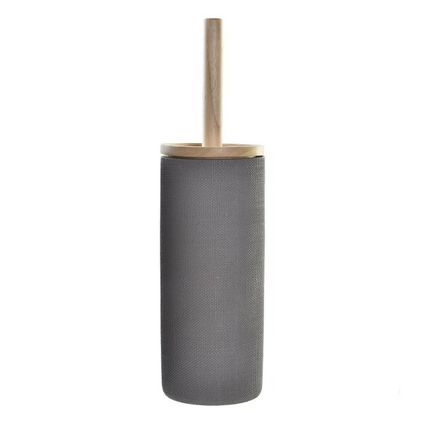 Items Toiletborstel - luxe houder - polystone - grijs - 38 x 10 cm