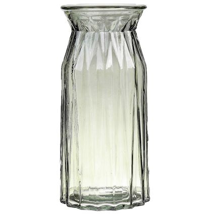 Bellatio Design Vaas - lichtgroen transparant glas - D12 x H24 cm