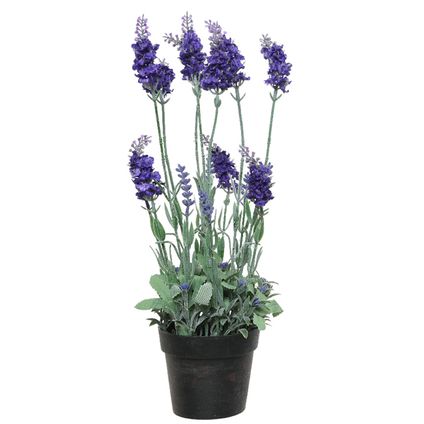 Lavendel kunstplant in pot - paars - D18 x H38 cm