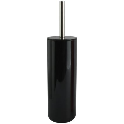 MSV Porto Toilet/wc-borstel in houder - kunststof - zwart - 38 cm