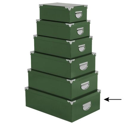 5Five Opbergdoos/box - groen - L48 x B33.5 x H16 cm - Karton