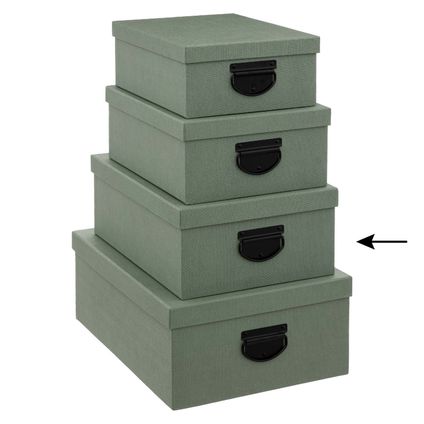 5Five Opbergdoos/box - groen - L35 x B26 x H14 cm - Stevig karton