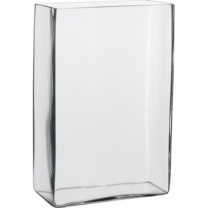 Mica Decorations Vaas Britt rechthoekig gerecycled glas transparant - L 20 x B 10 x H 30 cm