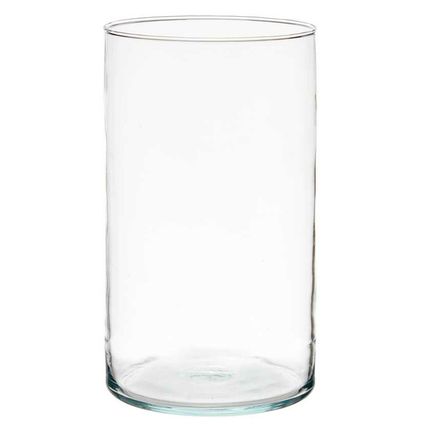 Giftdecor Vaas - cilinder vorm - transparant glas - 17 x 30 cm