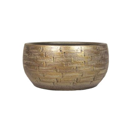 Bela Arte Plantenpot - keramiek - goud glans - D34-H15 cm