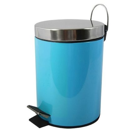 MSV badkamer/toilet pedaalemmer - turquoise blauw - 3 liter - 17 x 25 cm