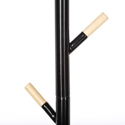 5Five kapstok - zwart - metaal/MDF - 6 haaks - 40 x 175 cm 2