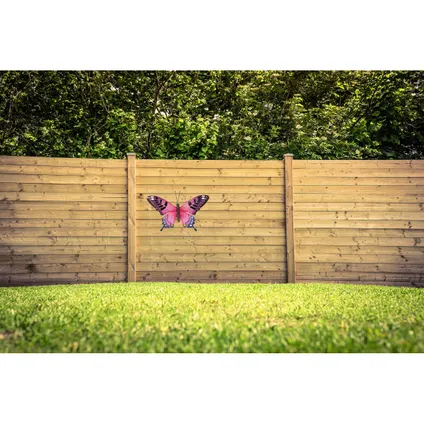 Anna's Collection Tuindecoratie - vlinder - roze - metaal - 37 cm 2