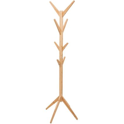 5Five kapstok - beige - bamboe - 8 haaks - 60 x 60 x 178 cm