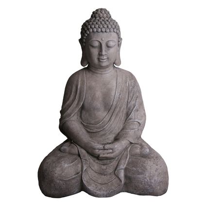 Boeddha beeld - grijs - polystone - 71 cm
