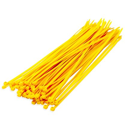 Tiewraps-kabelbinders - 100 stuks - geel - 10 cm