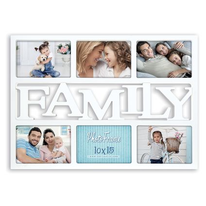 Zep Fotolijst - Family - wit - 6x foto - fotoformaat 10 x 15 cm