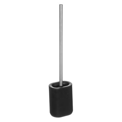 5Five Toiletborstel met houder - plat - zwart - polypropyleen - 53 cm