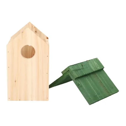 Lifetime Garden Vogelhuisje - met groen dak - hout - 24 cm 2