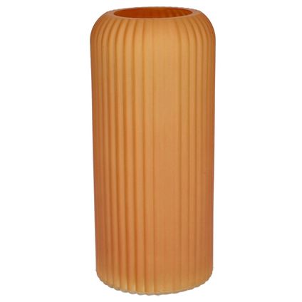 Bellatio Design Vaas - oranje - matglas - D9 x H20 cm